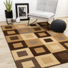 Florence Brown Beige Layered Squares Rug, 7'9" x 10'6" Indoor Area Rug | Tapis Florence a carreaux superposes marron et beige, 7'9" x 10'6"