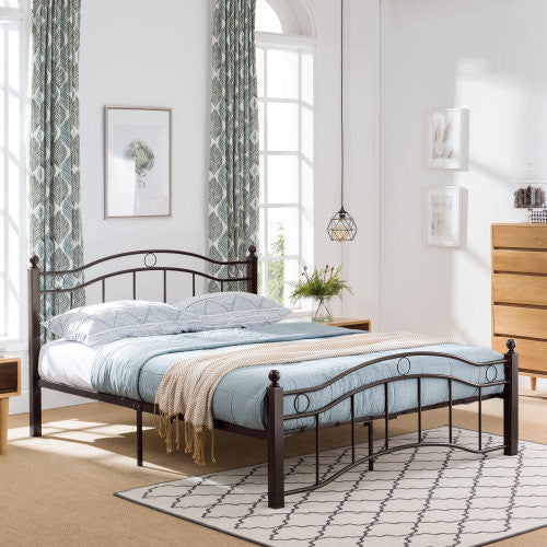 Jackson Metal Bed Frame With Underbed Storage,copper King Bed