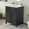 Scott 24" Bathroom Vanity with Ceramic Sink and Rubberwood Legs, Black | Scott Meuble-lavabo de 24" avec vasque en ceramique et pieds en bois caoutchouc, Noir