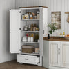 HOMCOM 69" Tall Kitchen Storage Cabinet with Adjustable Shelves, White