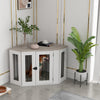 Pawhut Corner Dog Crate Furniture, 41" Dog Crate End Table With Cushion, Door, Lock, Indoor Dog Cage|Pawhut Meuble De Cage Pour Chien, 41po Design D'angle, Porte, Serrure, Cage Pour Chien De Style Mobi