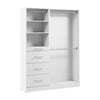 Bestar Florence 60" Modular Reach-In/Walk-In Closet System with Rods and Storage - White|Système de garde-robe et pièce-penderie modulaire Florence de Bestar de 60 po avec tringles et rangement - blanc