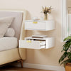 HOMCOM Floating Nightstands Set of 2, Bedside Tables White