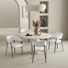 Belle Modern Metal Upholstered Dining Chair in White - Set of 4 | Chaise de salle a manger moderne en metal et tissu Belle, blanche - Lot de 4