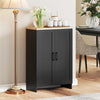 HOMCOM Storage Cabinet with Double Doors and Adjustable Shelf, Black