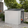 Outsunny 5 X 7ft Lean To Outdoor Storage Shed With Floor Foundation, Metal Garden Tool Storage House|Outsunny 5 X 7ft Pencher A Remise De Stockage, Organisateur De Maison De Stockage D'outils De Jardin
