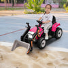 Costway Kids Ride On Excavator Digger 12v Electric Tractor Rc W/ Digging Bucket Pink