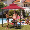 Costway 8' X 5' Grill Gazebo With 2 Shelves 7 Hooks Metal Frame Soft Top Wine