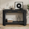 Olivia 47.25“ Modern Sofa Table with Storage and Drawers - Black | Console moderne Olivia 120 cm avec rangement et tiroirs - noire