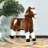 Qaba Rocking Horse Plush Pony Children Kid Ride On Toy W/ Realistic Sound (brown)|Qaba Cheval A Bascule En Peluche Poney Enfants Jouet Avec Son Realiste (marron)