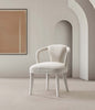 Palmer Mid-Century Modern Upholstered Tweed Armchair in Ivory Dining Chair | Fauteuil Palmer style milieu du siecle moderne en tweed ivoire rembourre