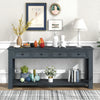 Gracie Solid Wood Console Table With Drawers And Shelf - Navy | Table Console Gracie En Bois Massif Avec Tiroirs Et Etagere - Bleu Marine