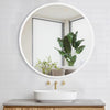 Arcus 36" X 36" Hand Crafted Round Mirror - White|Miroir rond Arcus 36 po x 36 po fabriqué à la main - banc