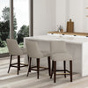 Beever Modern Chenille Wood Counter Stool in Taupe - Set of 3 Bar Stool | Tabouret de comptoir moderne en bois avec chenille Beever, taupe - Lot de 3