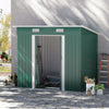 Outsunny 7'x 4' Metal Patio Storage Shed Garden Lockable Shed Tool Utility Storage Unit, Green|Outsunny 82"x 52" Abri De Jardin Terrasse Cabanon Rangement En Metal Porte Verrouillable Vert