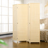 Homcom 6 Ft 4 Panel Room Divider Screens With Hand Woven Bamboo|Homcom Ecrans De Separation De Piece 6' 4 Anneaux Avec Bambou Tisse