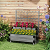 Outsunny 2 Tier Wooden Raised Bed W/ Trellis Elevated Planter Box, Grey|Outsunny Jardiniere En Treillis A 2 Etages, Lit De Jardin Sureleve En Bois