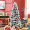 Homcom 6 Ft Artificial Christmas Tree With Flocked Tips, Pinecones, Hinge|Homcom Arbre De Noel Artificiel De 6pi Avec Pointes Floquees, Pommes De Pin
