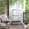 Pawhut 30x20.5x54-inch Bird Cage Parrot Macaw Finch Cockatoo Flight Cage With Wheels Black/white|Pawhut Cage A Oiseaux 30 X 20,5 X 54 Pouces Perroquet Macaw Finch Cockatoo Flight Cage Avec Roues No