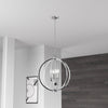 Dainolite Karland 6 Light Chandelier 20" Dia Crystal Studded Banding Polished Chrome Finish Lamp|Lustre Karland de Dainolite de 20 po de diamètre avec bande cloutée de cristaux, fini chromé poli et 6 ampoules