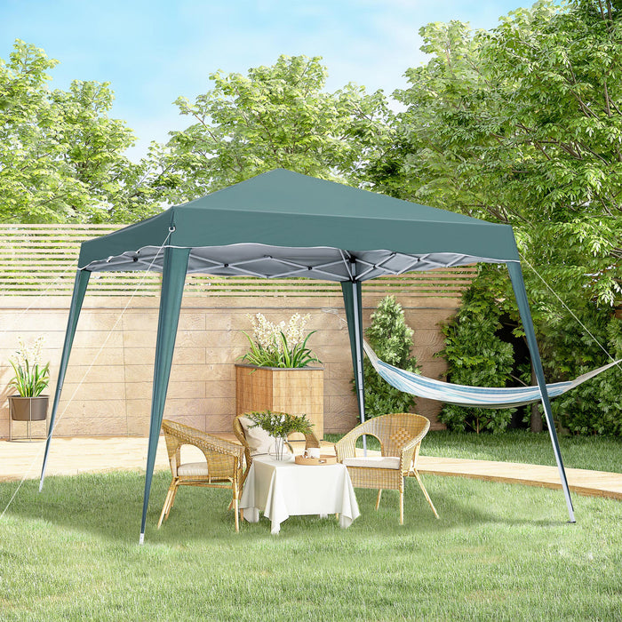Outsunny 8' X 8' Pop Up Canopy Foldable Outdoor Canopy Tent W/ Bag, Green