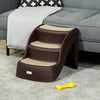 Pawhut Portable Pet Stairs Foldable Steps For Small Dogs And Cats 3-step With Non-slip Treads For Be|Pawhut Escalier Portable Pliable Pour Petits Chiens Et Chats 3 Marches Avec Marches Antiderapantes P