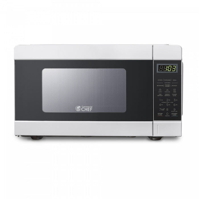 CHM Series Commercial Chef 0.9 Cu. Ft. Countertop Microwave Oven, CHM990W, White Countertop Microwave Less 1cuft