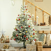 Homcom 5ft Artificial Snow-flocked Christmas Tree With 521 Tips|Homcom Arbre Artificiel Floque De Neige De 5 Pieds Avec 521 Pointes