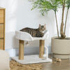 Pawhut Cat Tree, 16.5" Small Cat Tower Condo For Indoor Cats With Jute Scratching Posts, Top Perch, Dangling Balls, Cat Activity Centre, White