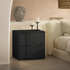 Clive Mid-Century Modern 22" Nightstand in Black and Gold (2-Drawer) | Table de nuit Clive style milieu du siecle moderne 56 cm en noir et or (2 tiroirs)