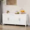HOMCOM Farmhouse Kitchen Sideboard TV Cabinet Stand for TVs up to 65" White