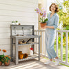 Outsunny Potting Benches for Outside with Faucet, Removable Sink, Shelves