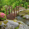 Outsunny 7.5' Fir Wood Garden Bridge Arc Walkway with Side Railings, Tan