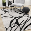 Emmett Grey Black Drizzle Swirl Rug, 7'10" x 10'6" Indoor Area Rug | Tapis Emmett gris et noir avec motif tourbillon, 7'10" x 10'6"