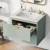 Emily 24" Modern Wall-mounted Bathroom Vanity With Ceramic Sink - Green | Emily Meuble-lavabo De Salle De Bain Moderne Mural 24" Avec Lavabo En Ceramique - Vert