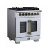 Forno Capriasca 30" French Door Dual Fuel Range, White, 4.32 cu. ft. - FFSGS6387-30WHT | Cuisiniere a double combustible Capriasca 30 po, blanche, 4.32 pi³ – FFSGS6387-30WHT