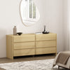 Linda Modern 72" Dresser in Natural Oak (6-Drawer) | Commode moderne Linda 72" en chene naturel (6 tiroirs)