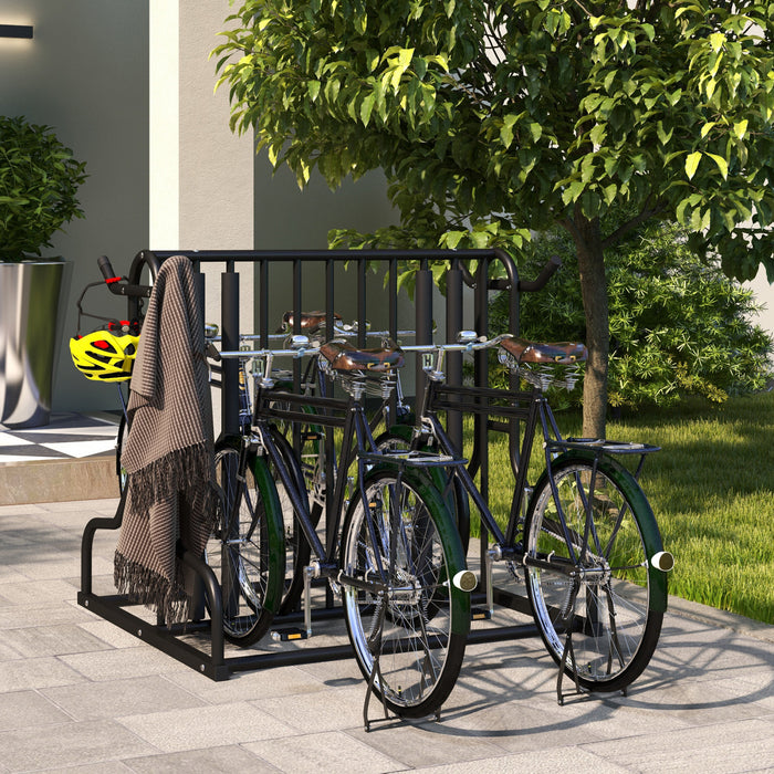 Soozier Double-sided Bike Rack Stand With 4-bike Capacity