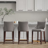 Shubert Modern Wood Upholstered Counter Stool in Dark Taupe - Set of 3 | Tabouret de comptoir moderne en bois avec assise rembourree Shubert, taupe fonce - Lot de 3