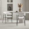 Belle Modern Metal Upholstered Dining Chair in White - Set of 2 | Chaise de salle a manger moderne en metal et tissu Belle, blanche - Lot de 2