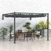 Outsunny 10' X 10' Wall Mounted Metal Pergola With Retractable Roof|Outsunny Pergola Metallique Murale 10' X 10' Avec Toit Retractable