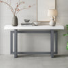 Ethan 59.1'' Triple Rectangle Design Painted Entryway Table with Pine Wood Legs,White Sofa Table  | Table d'entree peinte Ethan 59,1'' avec design rectangulaire triple et pieds en bois de pin, blanche