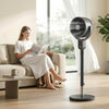HOMCOM 20dB Standing Fan, 70°+90° Auto Oscillating Fan with 8 Speeds