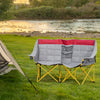 Outsunny Double Seat Camping Chair Folding Loveseat w/ Storage Pocket Red