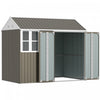 Outsunny 8.5' X 5.5' Metal Garden Storage Shed With Lockable Door Grey|Outsunny Abri De Jardin En Metal 8.5'x5.5', Porte Verrouillable, Gris Clair