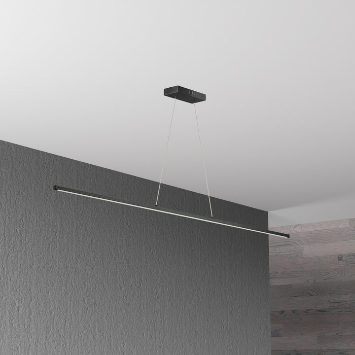 Dainolite Array LED Horizontal Pendant 30w 48\" Matte Black Finish White Acrylic Diffuser Lamp