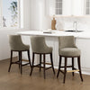 Lucia Modern Chenille Wood Upholstered Barstool in Taupe - Set of 3 | Tabouret de bar moderne Lucia en bois et chenille taupe, lot de 3