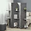 Homcom 5.6ft 4-panel Wooden Room Divider With 3 Storage Shelves|Homcom Separateur A 4 Panneaux De 5.6" 3 Etageres De Rangement