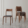 Moderno Modern Wood Vegan Leather Dining Chair in Black - Set of 4 | Chaise de salle a manger Moderne en bois et cuir vegetalien noir - Lot de 4