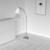 Dainolite Felix Adjustable Floor Lamp Satin Chrome White Empire Shade Rotary Dimmer Switch|Lampe à pied Felix réglable de Dainolite avec abat-jour empire blanc, gradateur rotatif et fini chromé satiné
